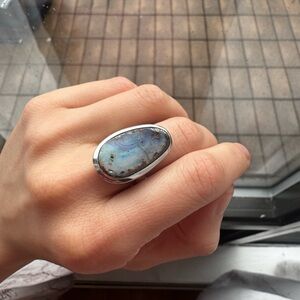 Vintage Genuine Opal Ring Size Approx 6.5